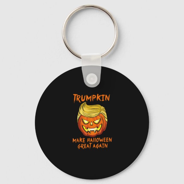 Trumpkin Make Halloween Great Again Jack O Lantern Keychain (Front)