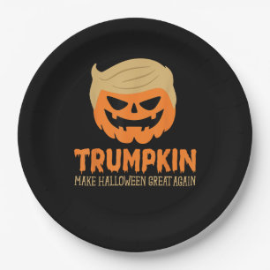 Trumpkin Make Halloween Great Again Jack O Lantern Paper Plate