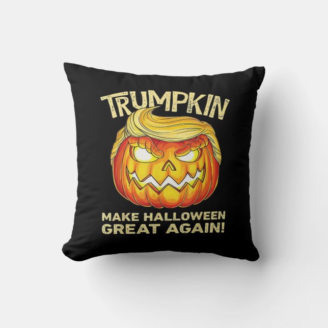 Trumpkin Make Halloween Great Again Men Funny Clas Throw Pillow (Front)