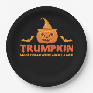 Trumpkin Make Halloween Great Again Paper Plate