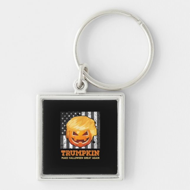 Trumpkin Make Halloween Great Again President  Pum Keychain (Front)