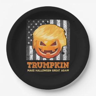 Trumpkin Make Halloween Great Again President Pum Paper Plate