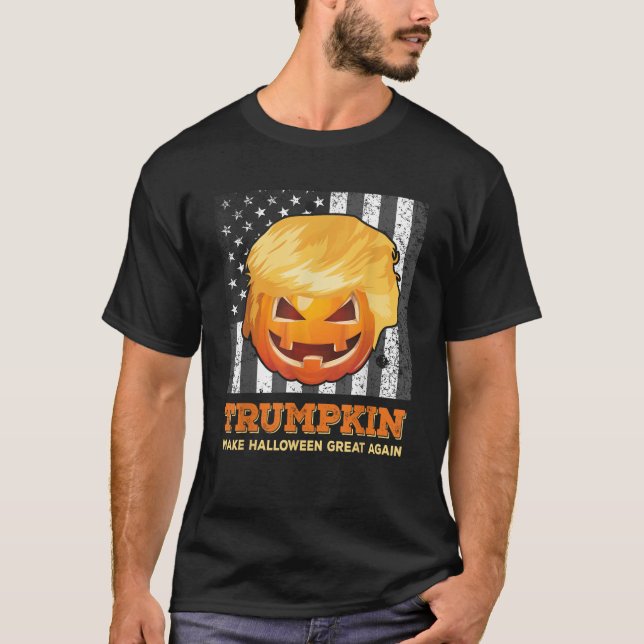 Trumpkin Make Halloween Great Again President Trum T-Shirt (Front)