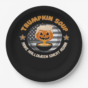 Trumpkin Make Halloween Great Again Pumpkin Soup F Paper Plate
