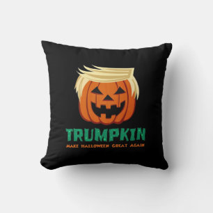 Trumpkin Make Halloween Great Again Quote Throw Pillow