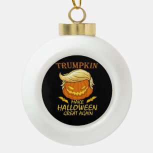 Trumpkin Make Halloween Great Again – Retro Pumpki Ceramic Ball Christmas Ornament