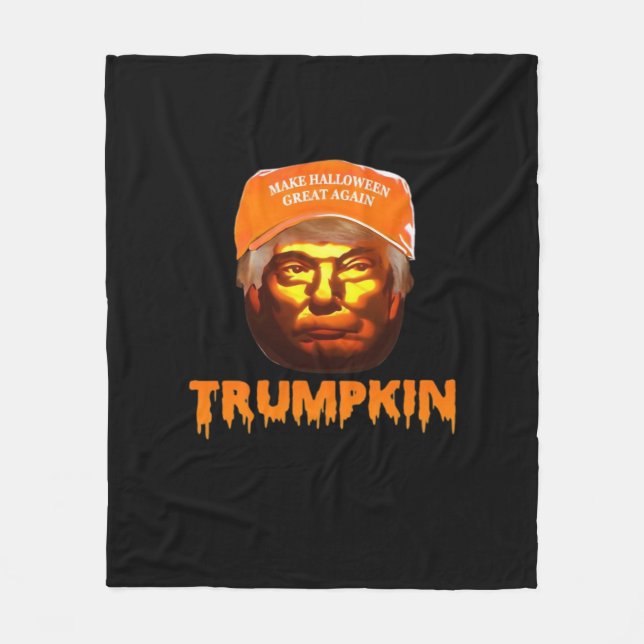 Trumpkin Make Halloween Great Again Sloth Fleece Blanket (Front)