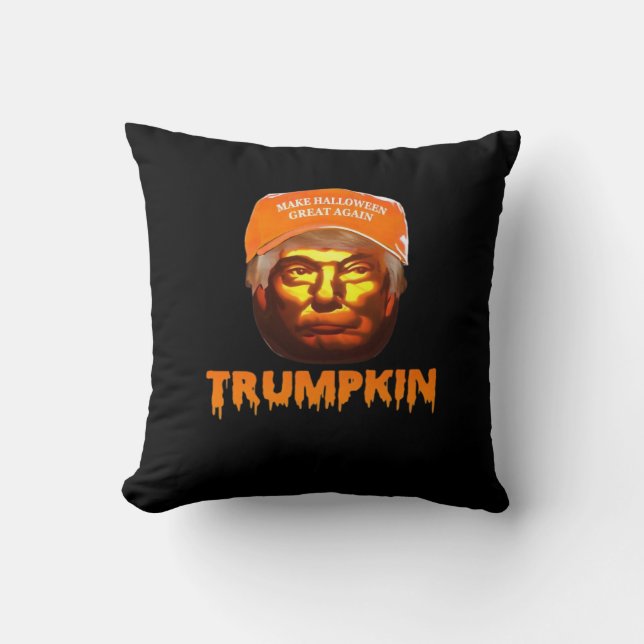 Trumpkin Make Halloween Great Again Sloth Throw Pillow (Front)