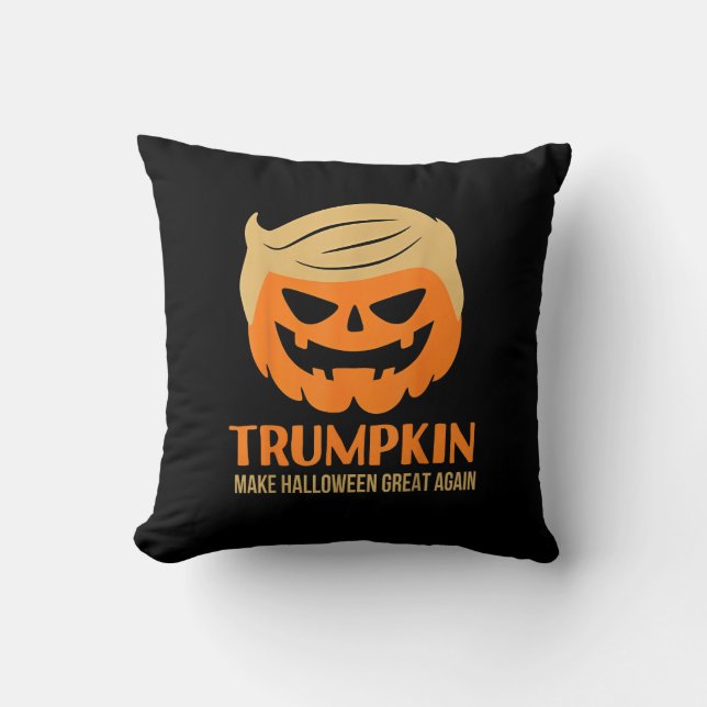 Trumpkin Make Halloween Great Again Throw Pillow (Front)