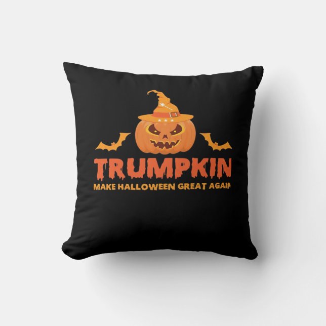 Trumpkin Make Halloween Great Again Throw Pillow (Front)