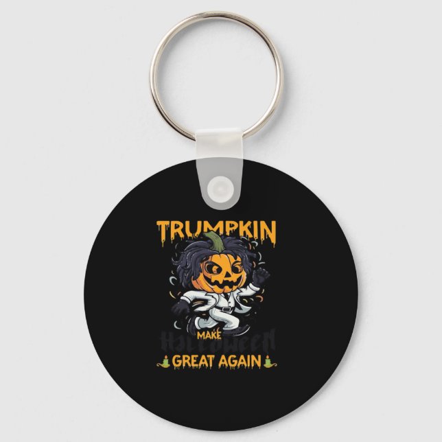 Trumpkin Make Halloween Great Again  Trumpkin Cost Keychain (Front)