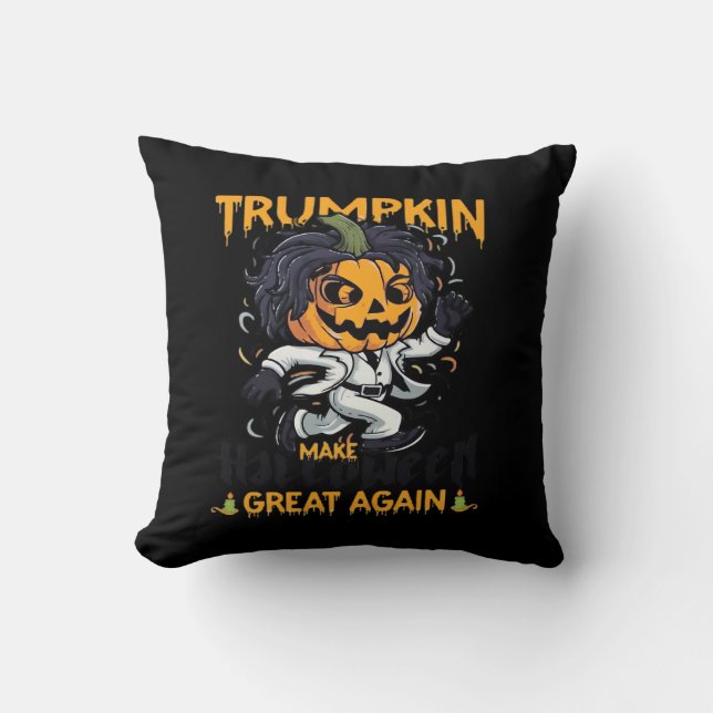 Trumpkin Make Halloween Great Again  Trumpkin Cost Throw Pillow (Front)