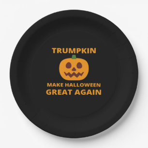 Trumpkin Make Halloween Great Again , Trumpkin Hal Paper Plate