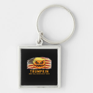 Trumpkin Make Halloween Great Again Us Flag Funny  Keychain
