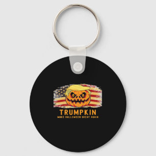 Trumpkin Make Halloween Great Again Us Flag Funny  Keychain