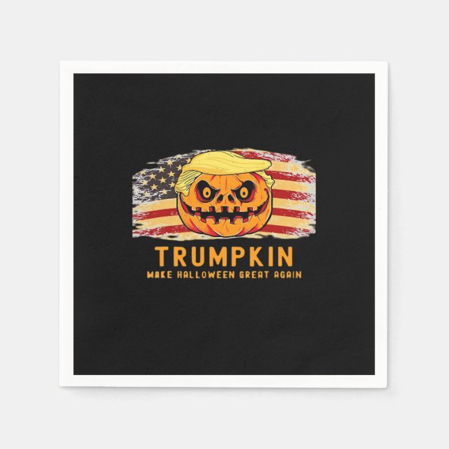 Trumpkin Make Halloween Great Again Us Flag Funny  Napkin (Front)