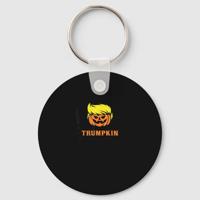 Trumpkin Make Halloween Great Again USA Flag Funny Keychain (Front)