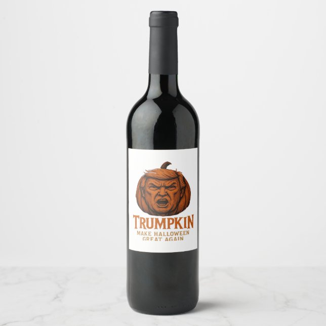 Trumpkin... Make Halloween Great Again Wine Label (Front)