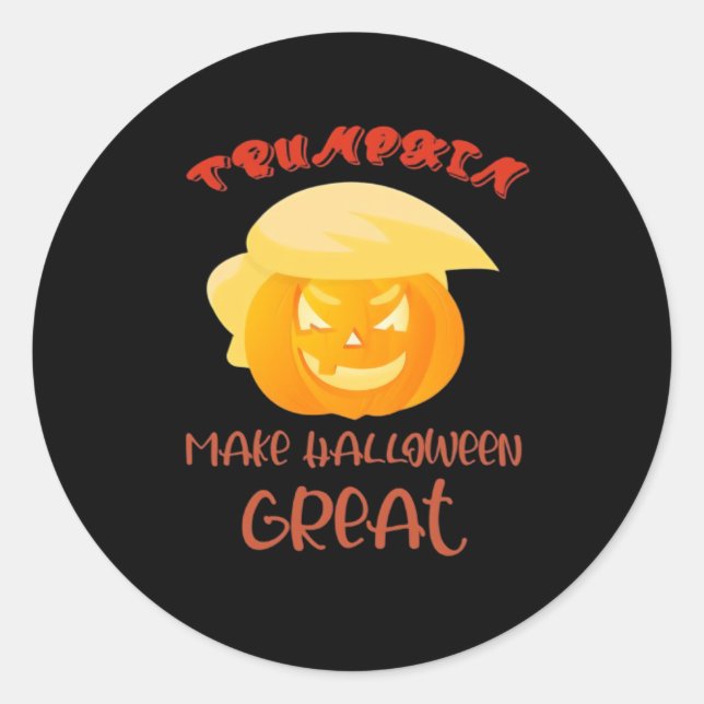 Trumpkin Make Halloween Great Classic Classic Round Sticker (Front)