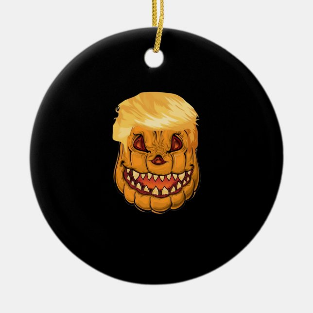 Trumpkin Make Halloween Horror Again Classic Ceramic Ornament (Front)