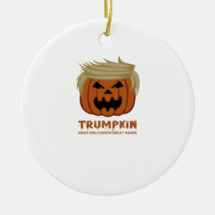 Trumpkin – Make Halloweens Great Again Funny Pumpk Ceramic Ornament