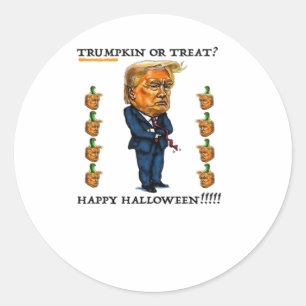 Trumpkin Or Treat Classic Classic Round Sticker