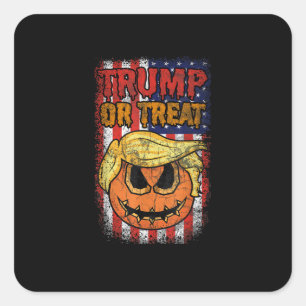 Trumpkin Or Treat Funny Halloween Trumpkin Square Sticker