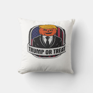 Trumpkin Or Treat Halloween - Political Costume Cl Throw Pillow