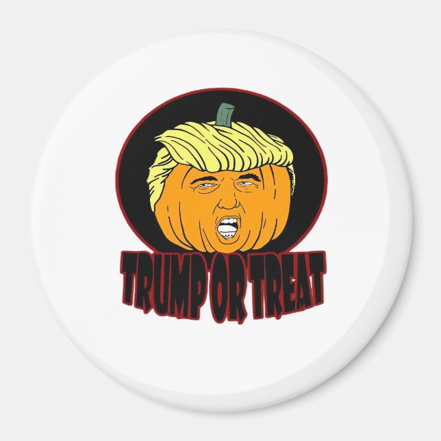 Trumpkin Or Treat Halloween Trumpkin Trick Or Trea Magnet (Front)