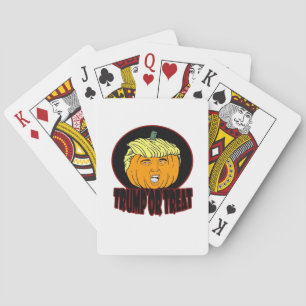 Trumpkin Or Treat Halloween Trumpkin Trick Or Trea Playing Cards
