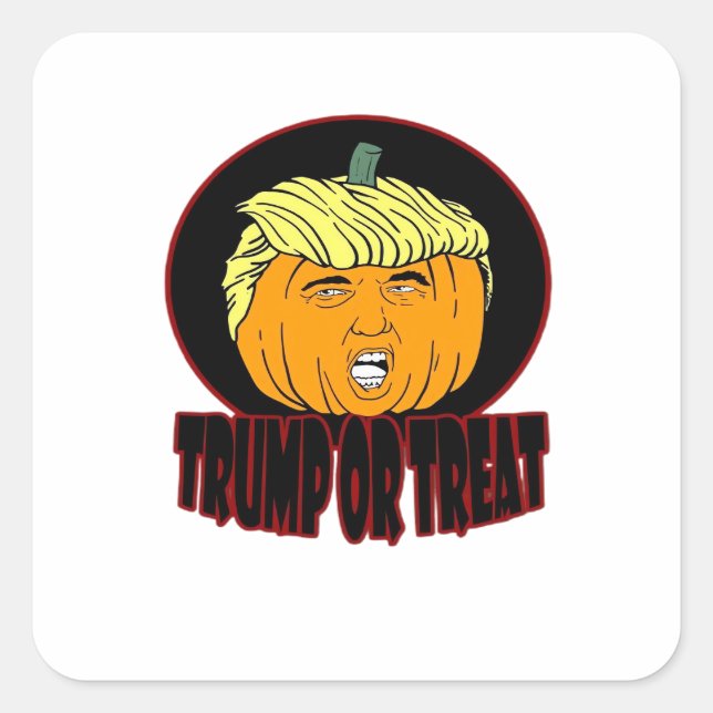 Trumpkin Or Treat Halloween Trumpkin Trick Or Trea Square Sticker (Front)
