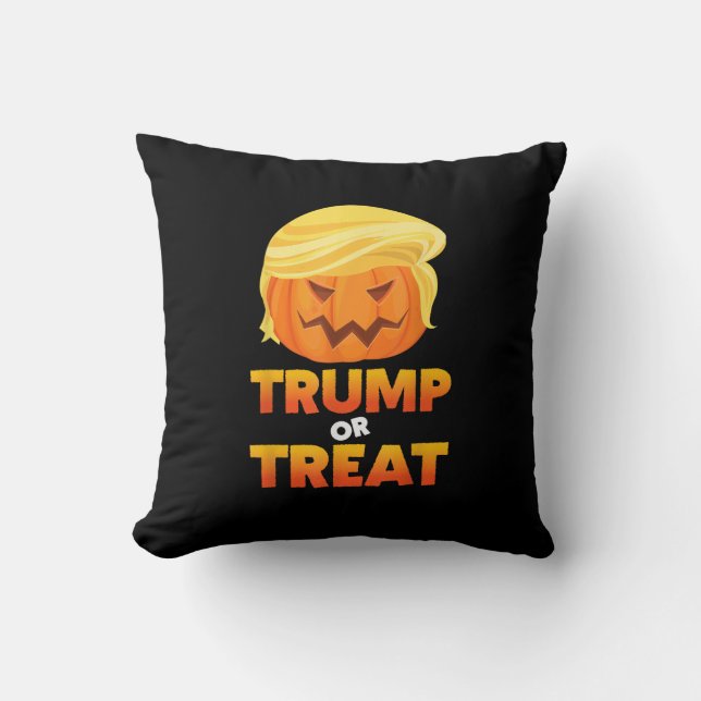Trumpkin Or Treat Trumpkin Halloween Costume Throw Pillow (Front)