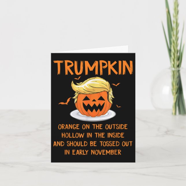 Trumpkin Orange On The Outside Anti-trump Hallowee Card (Front)