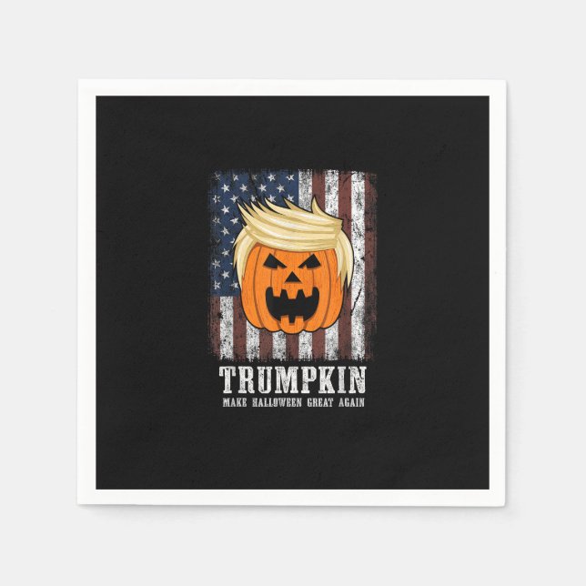 Trumpkin Patriotic Halloween Napkin (Front)