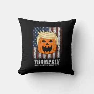 Trumpkin Patriotic Halloween Throw Pillow