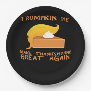 Trumpkin Pie Thanksgiving Paper Plate