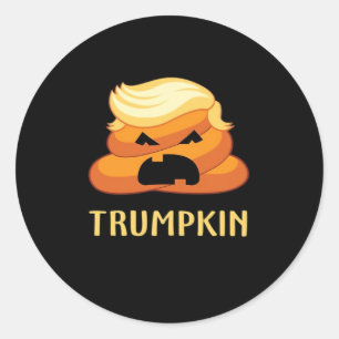Trumpkin Poop Funny Halloween Classic Round Sticker
