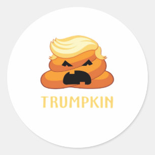 Trumpkin Poop Funny Halloween Classic Round Sticker