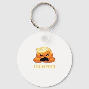 Trumpkin Poop Funny Halloween Keychain