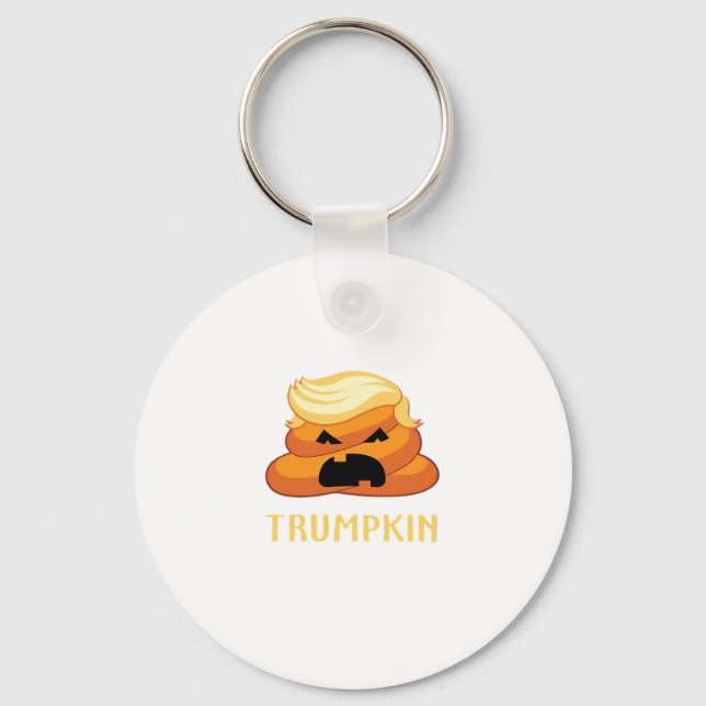 Trumpkin Poop Funny Halloween Keychain (Front)