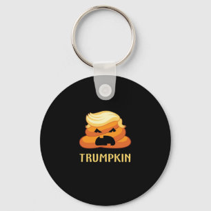 Trumpkin Poop Funny Halloween Keychain