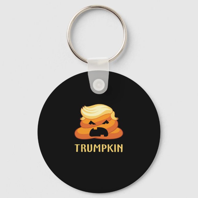 Trumpkin Poop Funny Halloween Keychain (Front)