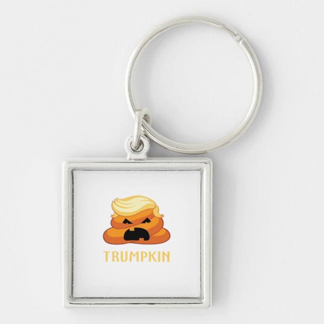 Trumpkin Poop Funny Halloween Keychain (Front)