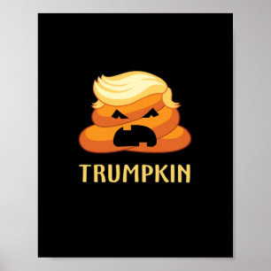 Trumpkin Poop Funny Halloween Poster