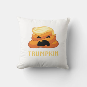 Trumpkin Poop Funny Halloween Throw Pillow