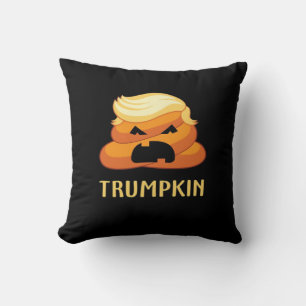 Trumpkin Poop Funny Halloween Throw Pillow