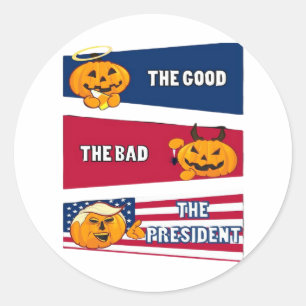 Trumpkin President Halloween Classic Round Sticker