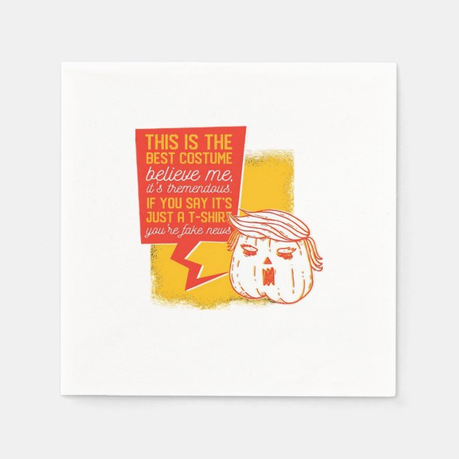 Trumpkin Pumpkin Funny Halloween Quote Napkin (Front)