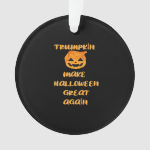 Trumpkin Pumpkin Halloween Design – Funny Autumn Q Ornament