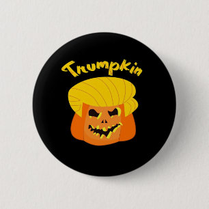 Trumpkin Pumpkin Halloween Design – Retro Slogan  2 Inch Round Button